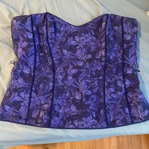 Blue Floral Corset Top